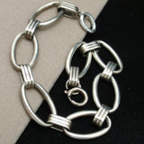 Chain Link Vintage Bracelet Silver Tone 8 1/4" Long