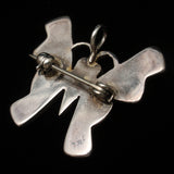 Butterfly Pin Pendant Southwestern Design Sterling Silver & Inlaid Stones