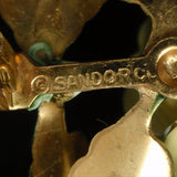 Sandor Flower Pin Vintage Yellow Enamel