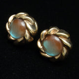 Saphiret Glass Cuff Links or Shirt Buttons Gold Filled Vintage