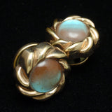 Saphiret Glass Cuff Links or Shirt Buttons Gold Filled Vintage