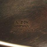 Double Leaf Pin Vintage Sterling Silver Enamel Albert Scharning Norway