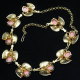 Schiaparelli Parure Necklace Bracelet Earrings Vintage Set Pink