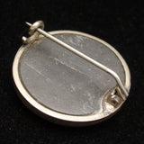 Scottish Pebble Pin Vintage Sterling Silver Agate Round Brooch