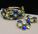 Selro Set Bracelet & Earrings Vintage Large Rhinestones