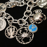Lobster Crab Shellfish Charm Bracelet Vintage Sterling Silver