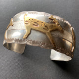 Running Deer Cuff Bracelet Sterling Silver Gold Filled Tommy Singer Navajo