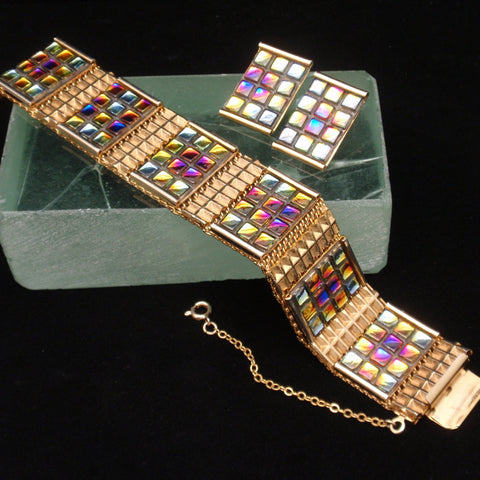 "Stained Glass" Bracelet and Earrings Set