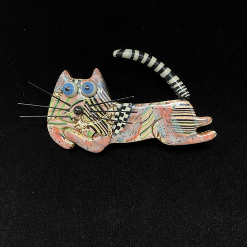 Cat Brooch Pin Vintage Ceramic Jewelry 10 Cynthia Chuang