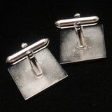 Black and White Absract Grid Cuff Links Swank Vintage Toggles
