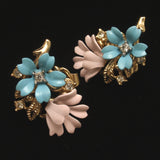 Spring Flowers Bracelet Earrings Set Vintage Trifari Pastel Enamel