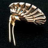 Shell Fur Clip Pin Sterling Silver Trifari Pat Pend Vintage