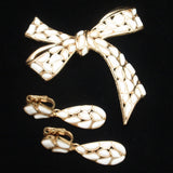 Large Bow Pin & Earrings Set Vintage Trifari Modern Mosaics Series