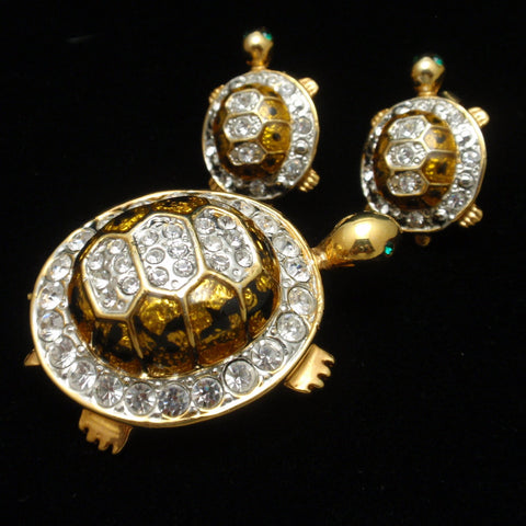 Turtle Pin and Earrings Set