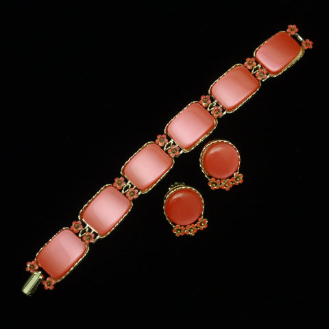 Orange Bracelet and Earrings Set