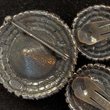 Weiss Pin Earrings Set Vintage Rhinestones