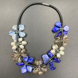 Wired Glass Flowers Necklace