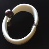 Bypass Bracelet Plastic with Wooden Knob Ends Vintage
