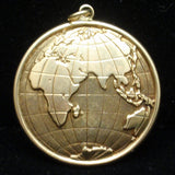 Globe Charm Puffy 14k Yellow Gold 2-Sided Excellent Details
