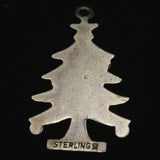 Christmas Tree Charm Vintage Sterling Silver Enamel Wells Xmas