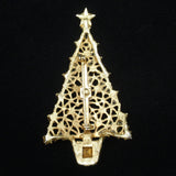 Christmas Tree Pin Vintage Rhinestones Brooch Xmas