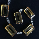 Art Deco Yellow Glass Necklace