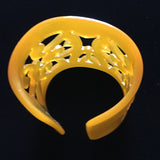 Yellow Open Work Vintage Cuff Bracelet