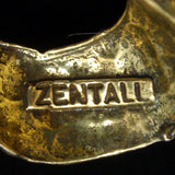 Hammered Metal Open Petal Flower Brooch Pin Vintage Zentall